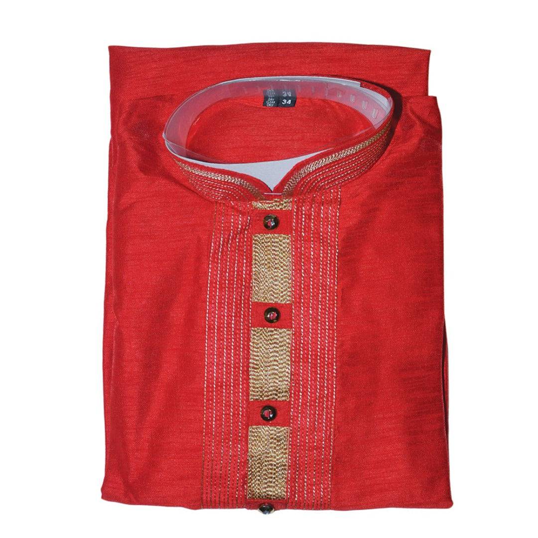 Red kurta best sale pajama for men