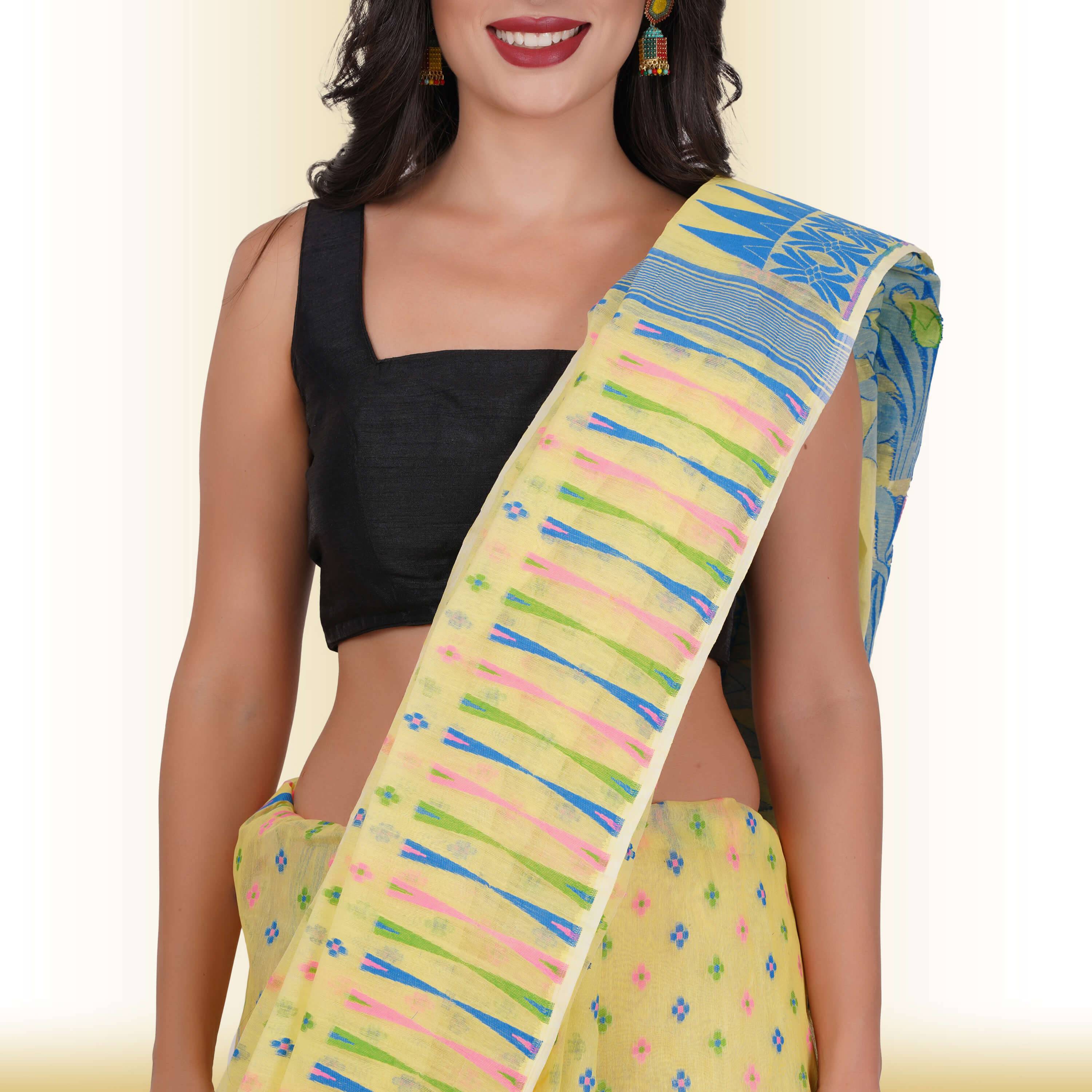 Factory Bengal Cotton Jamdani Saree