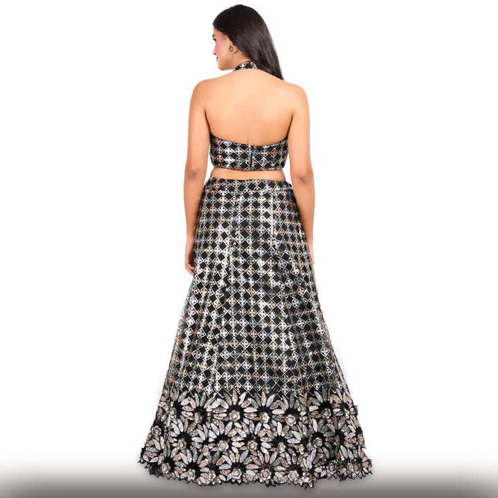 Black  Sequin arty Lehenga