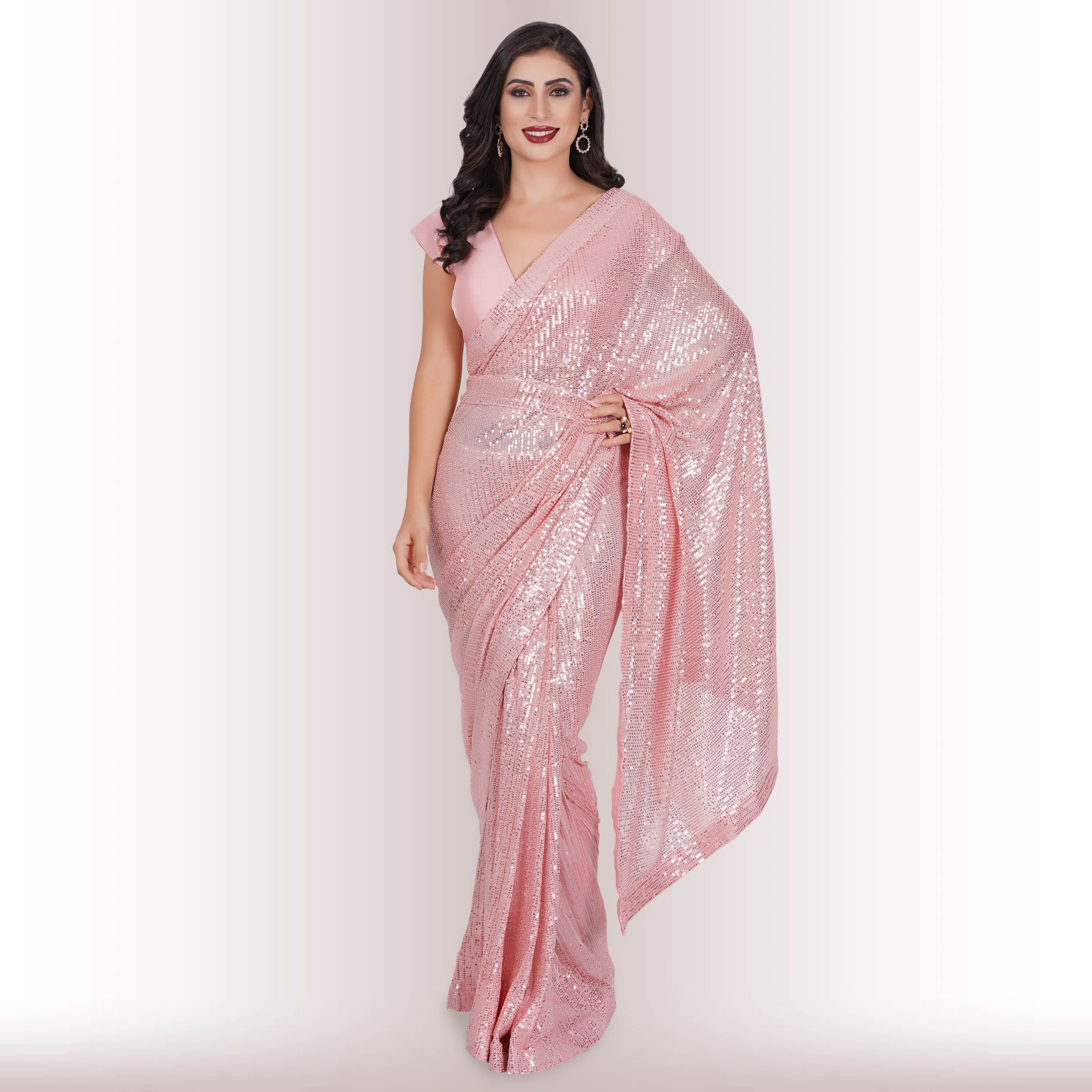 Designer Georgette Saree With Sequins Embroidery Work And Banglori Silk  Blouse Piece - Urban Libaas