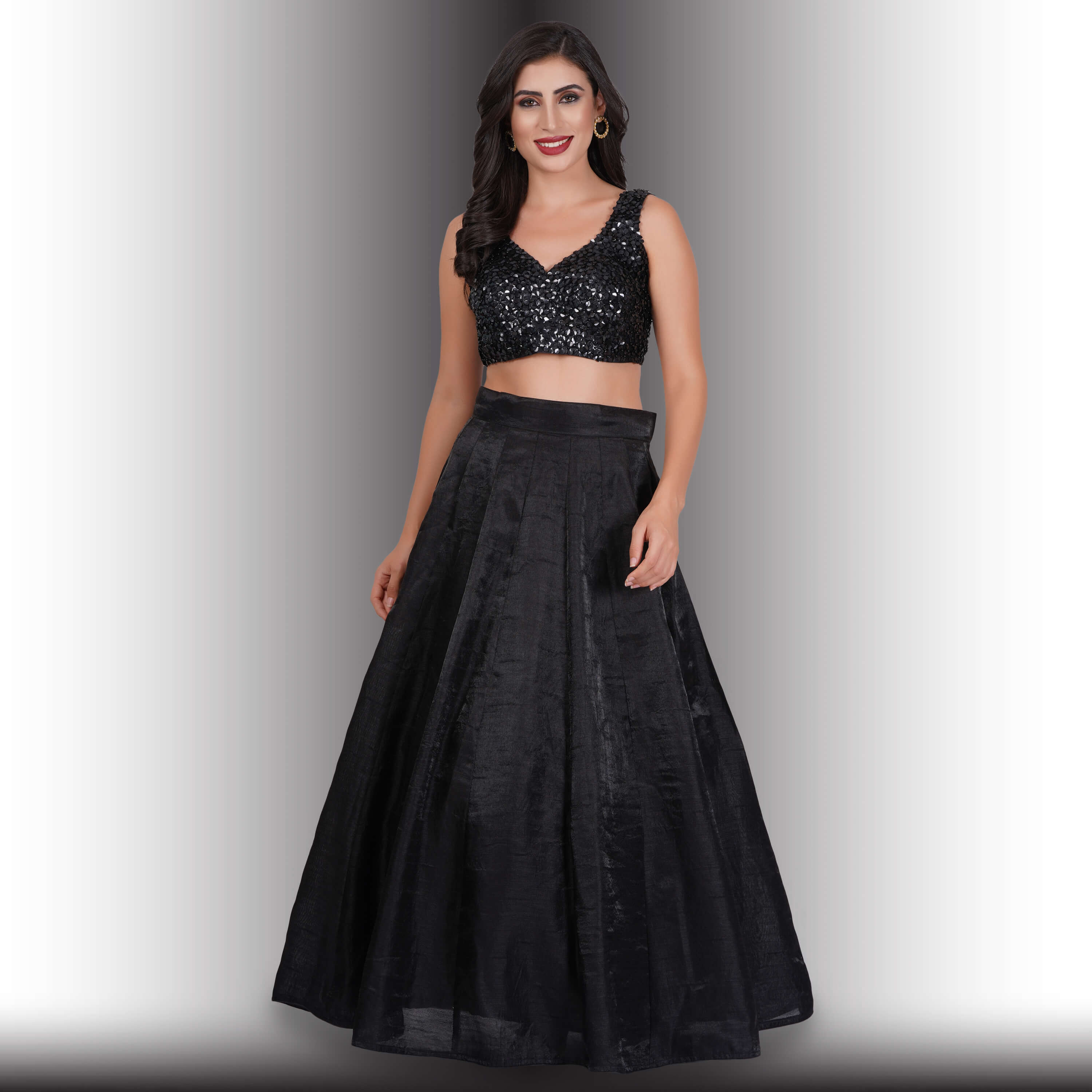 Black Lace Lehenga Set Design by Kapda Dori at Pernia's Pop Up Shop 2024