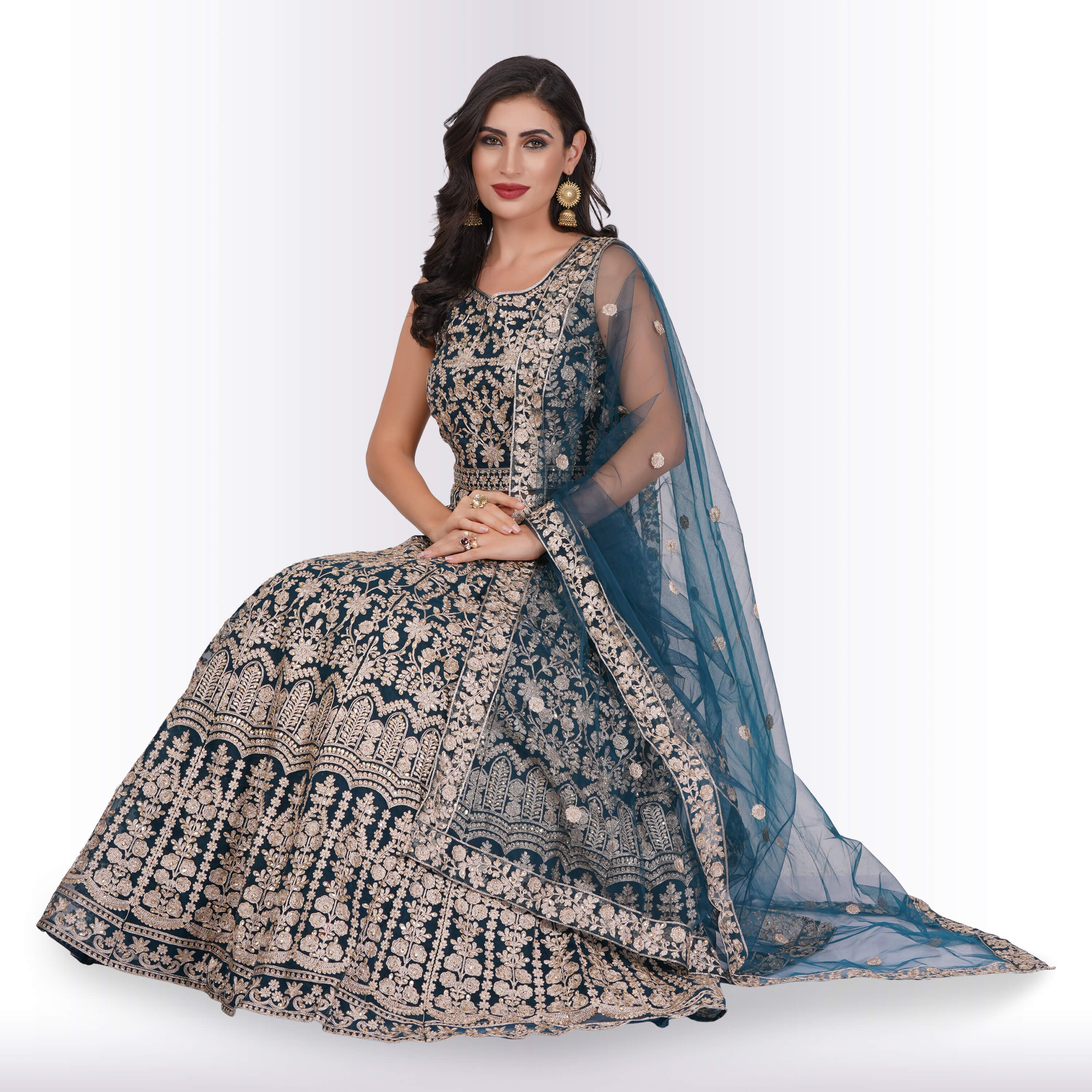Buy Myra Royal Blue Heavy Embroidered Lehenga Choli Online at Best Price |  Distacart