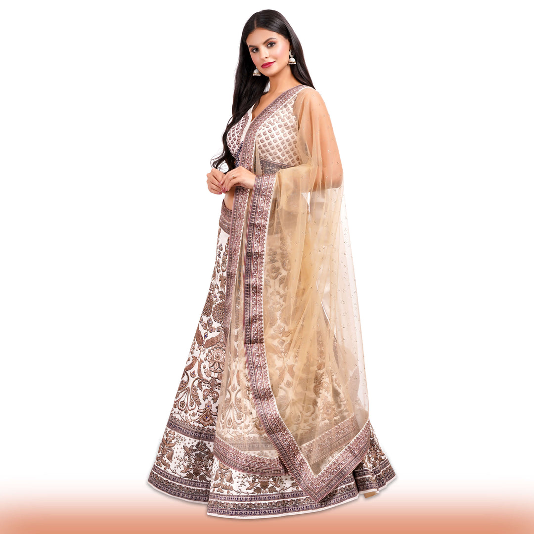 White bridal Lehenga