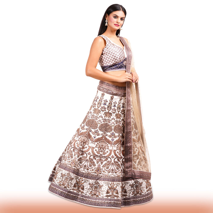 White bridal Lehenga