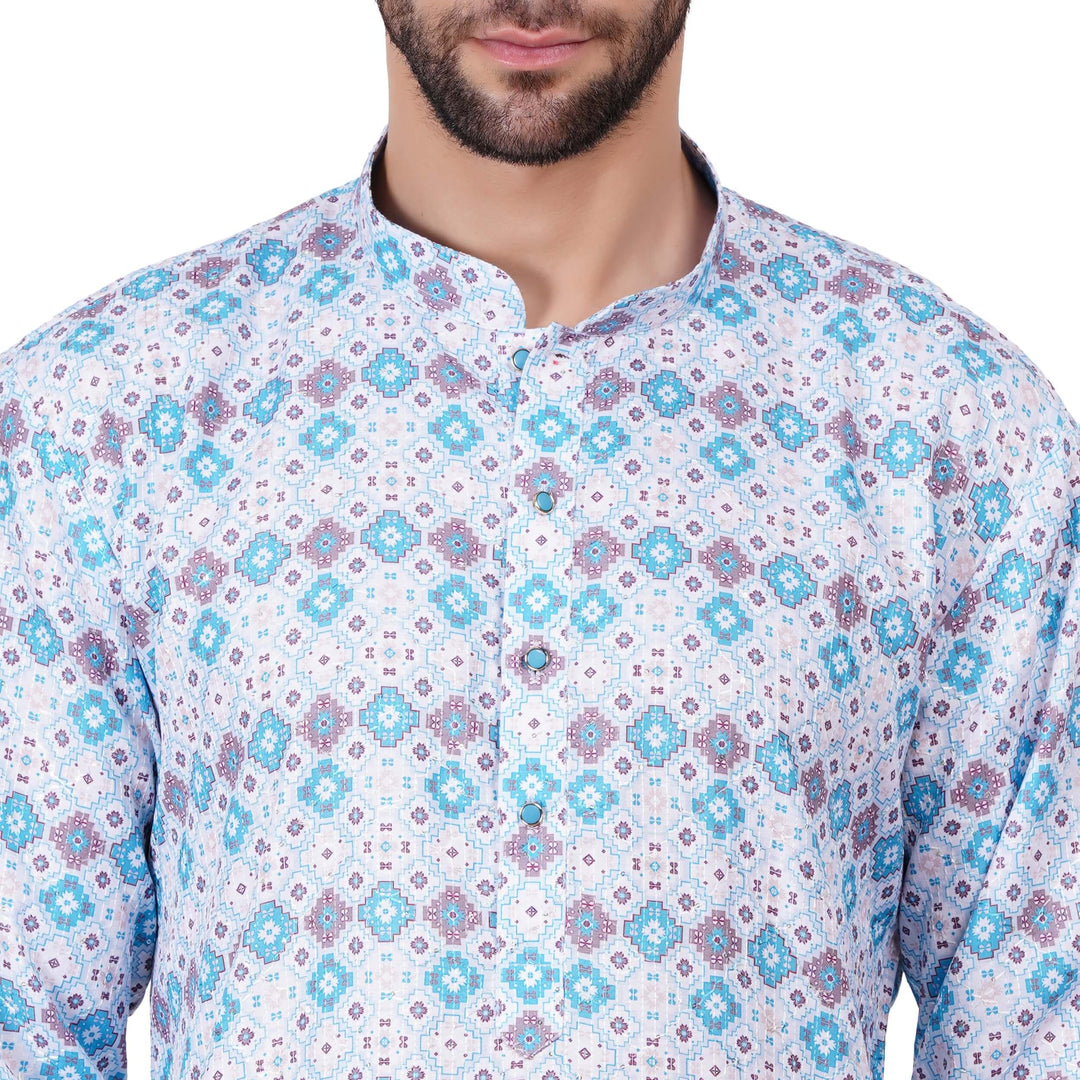 ikkat Print Kurta for men