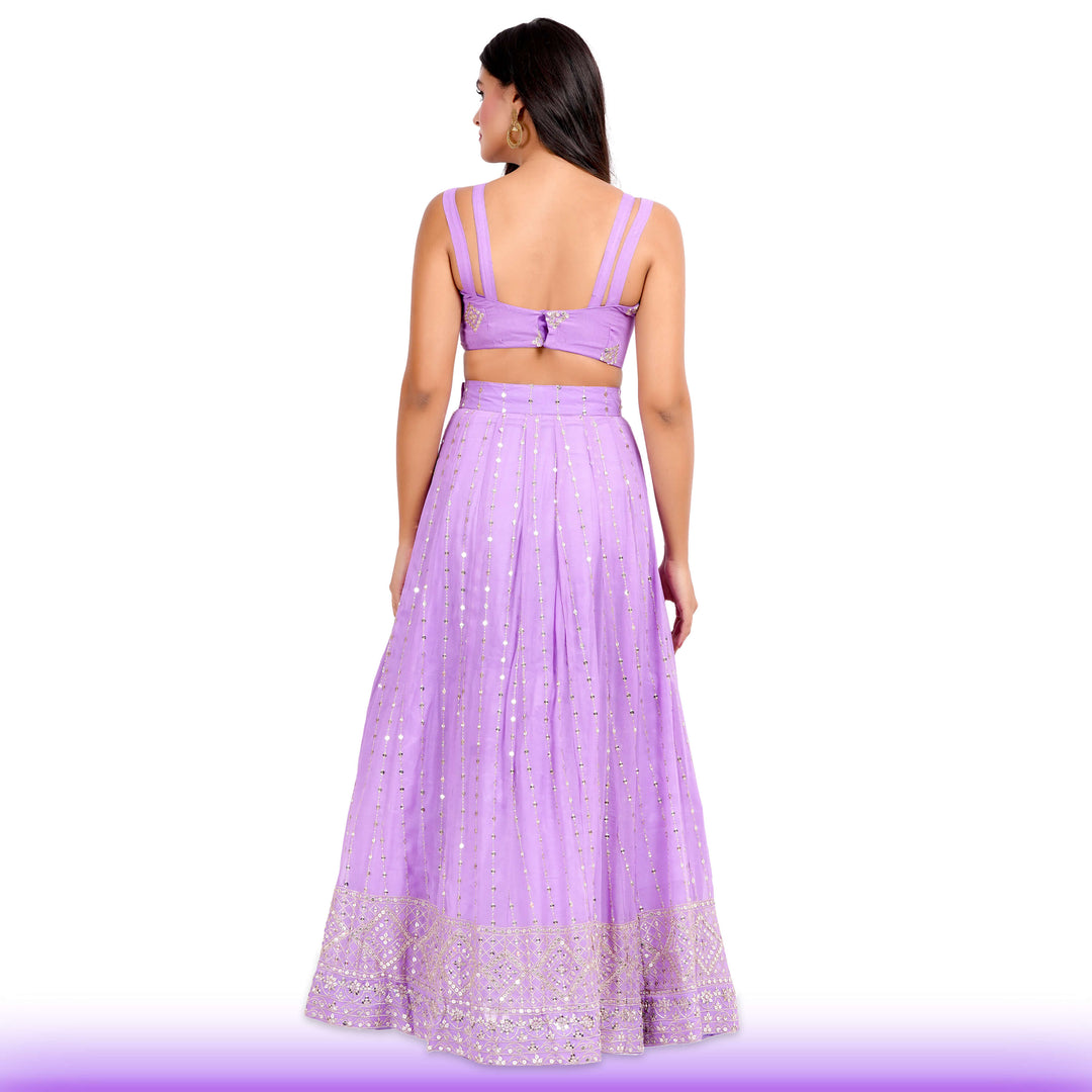 Lavendar Georgette Lehenga