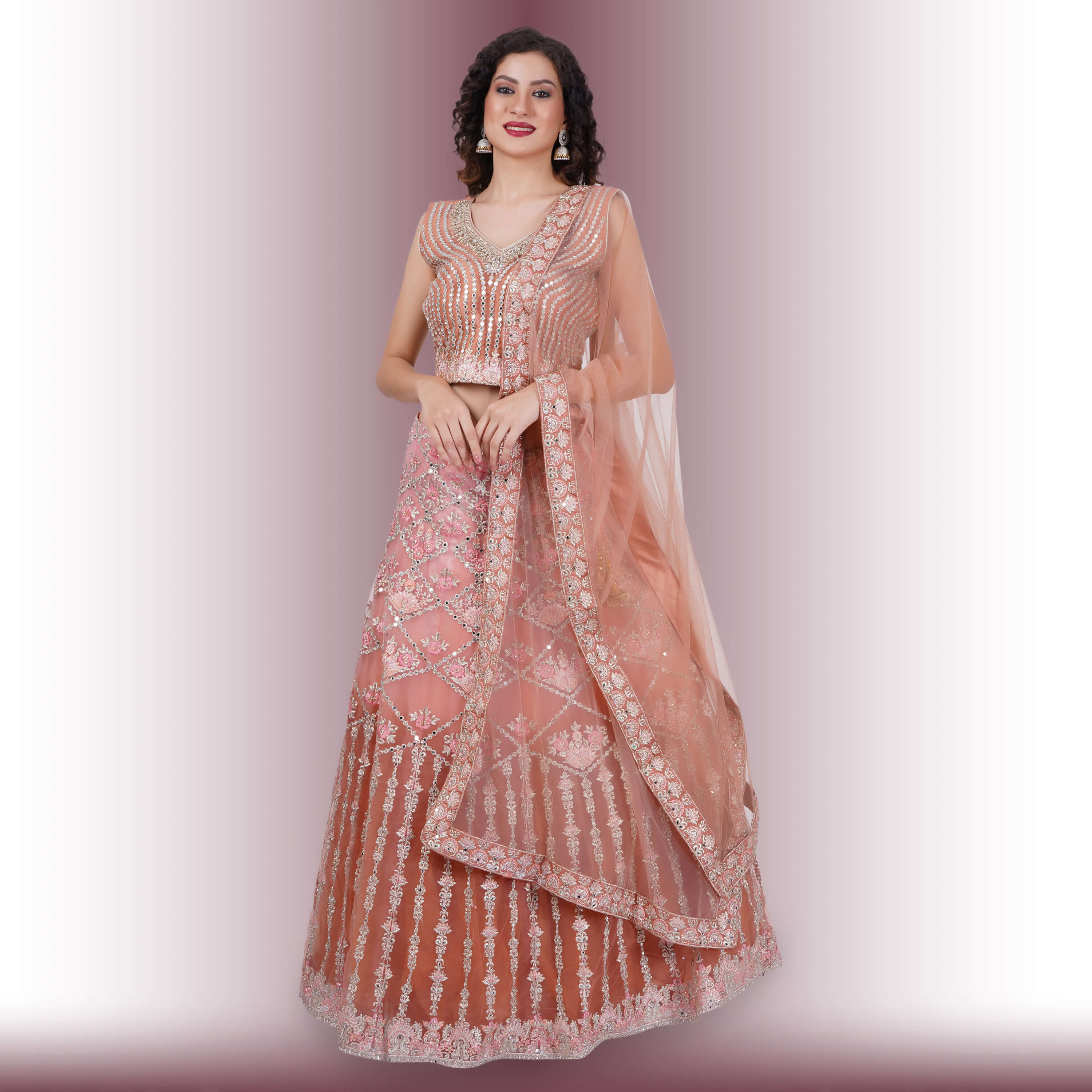 Buy Brown Net Wedding Wear Dori Work Lehenga Choli Online From Wholesale  Salwar.