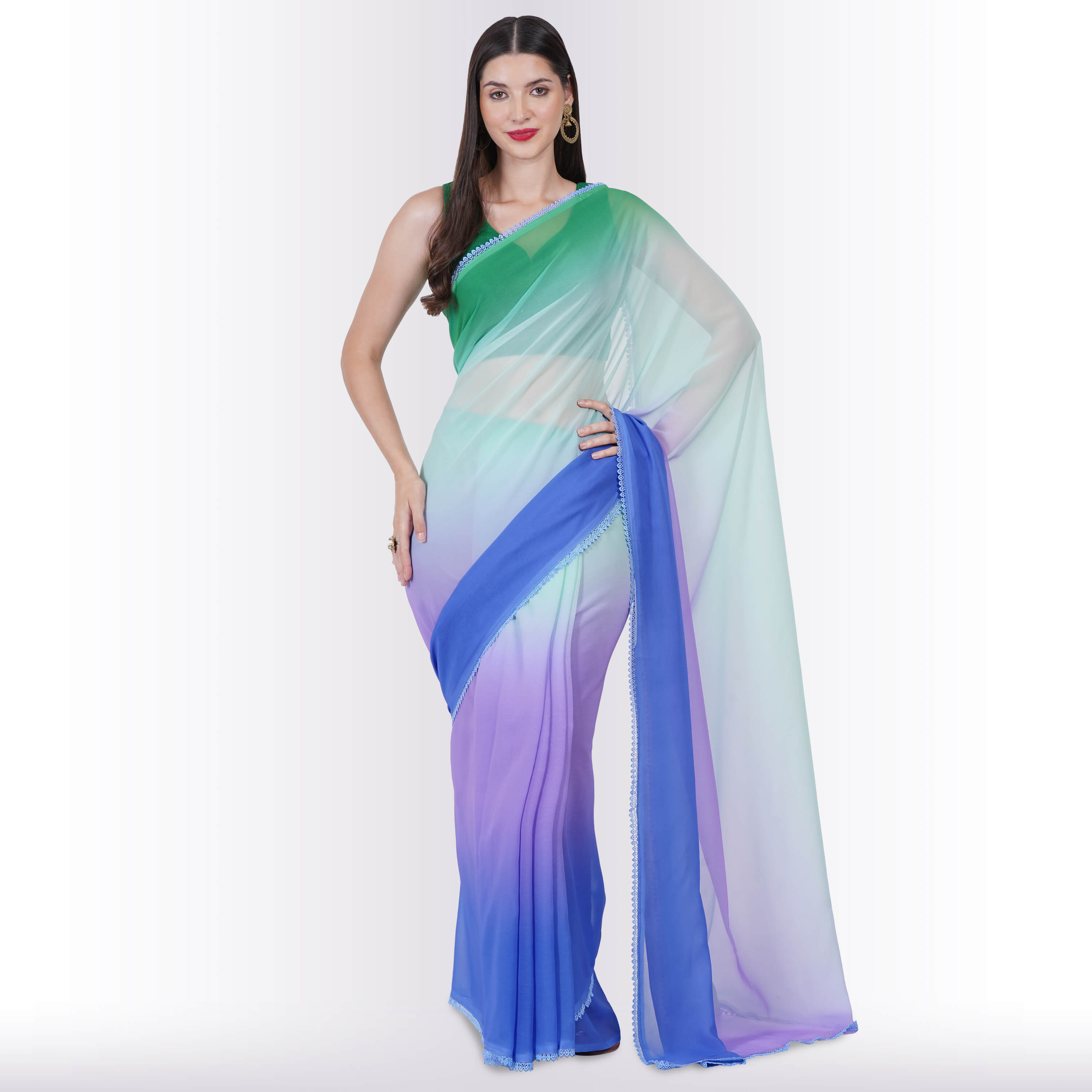 Rama Blue Silk Saree | Leemboodi