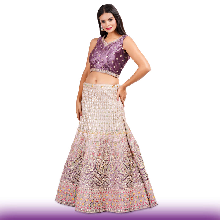 Exquisite Ombre Purple Wedding Lehenga