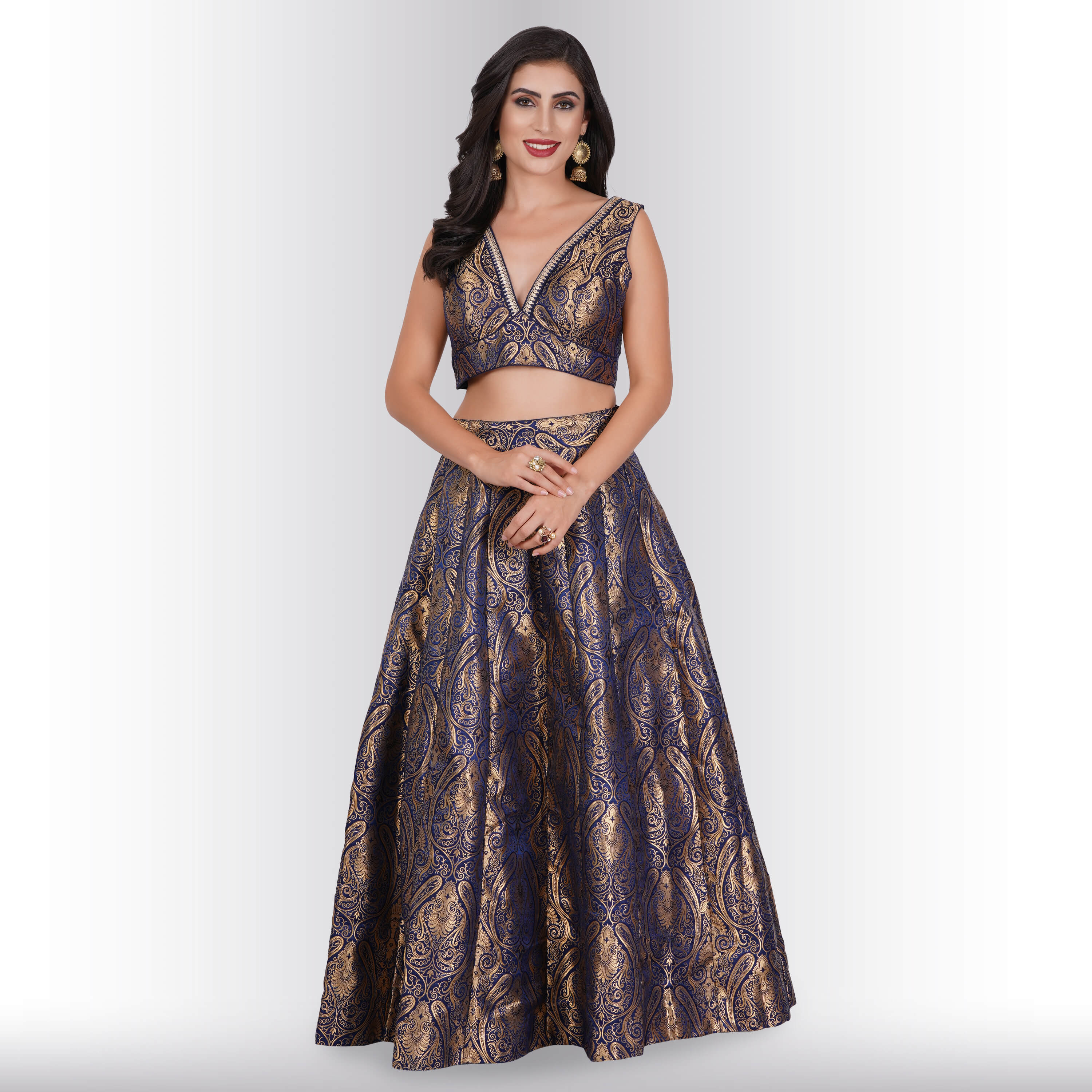 Malika Banarasi Silk Handwoven Lehenga – Estie Couture