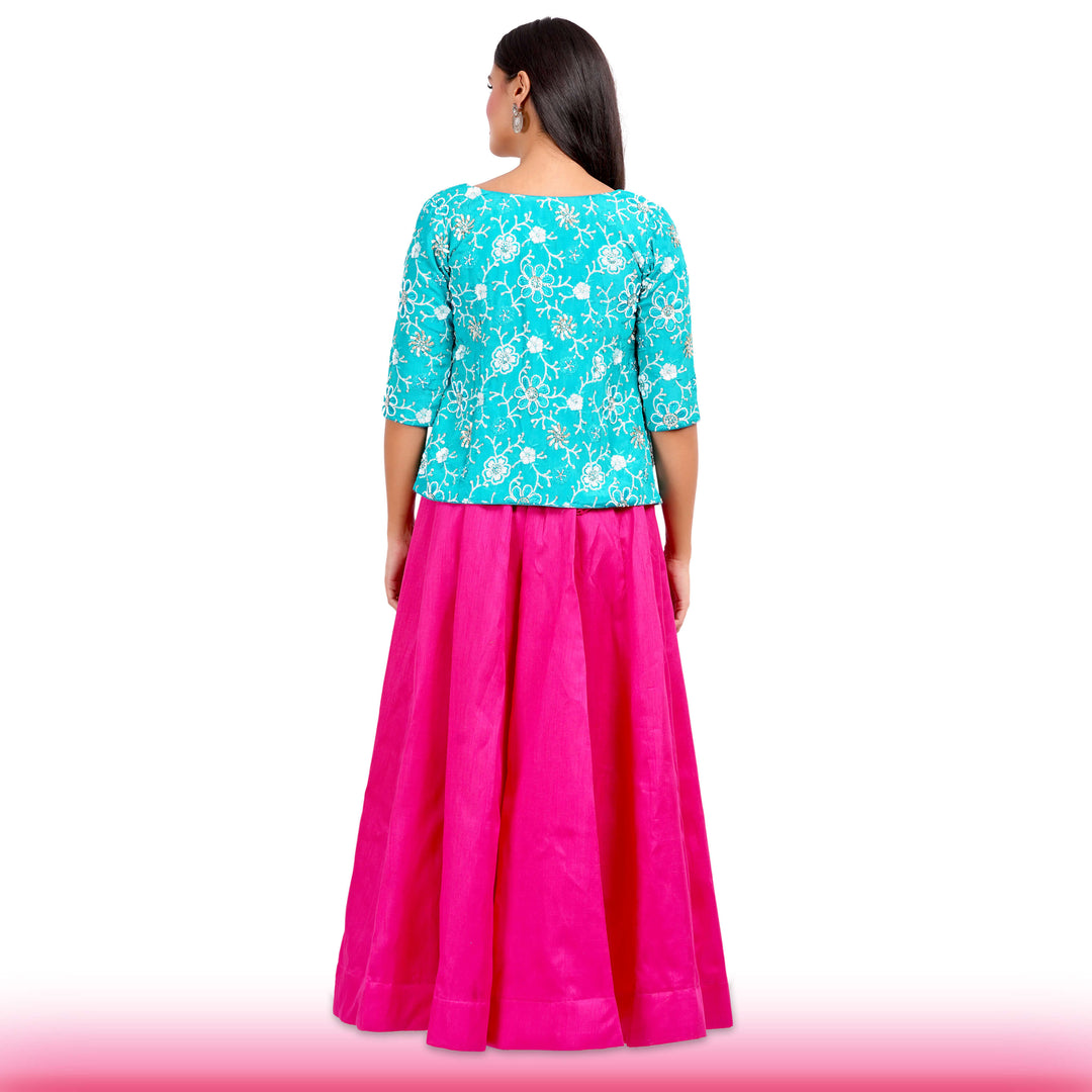 Pink Lehenga with Embroidered Jacket