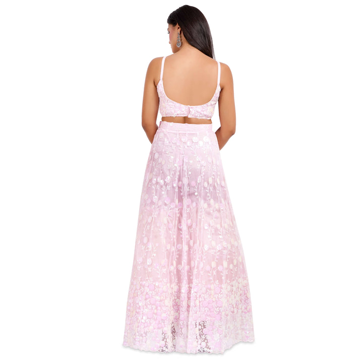 Pink Rainbow Sequin Lehenga