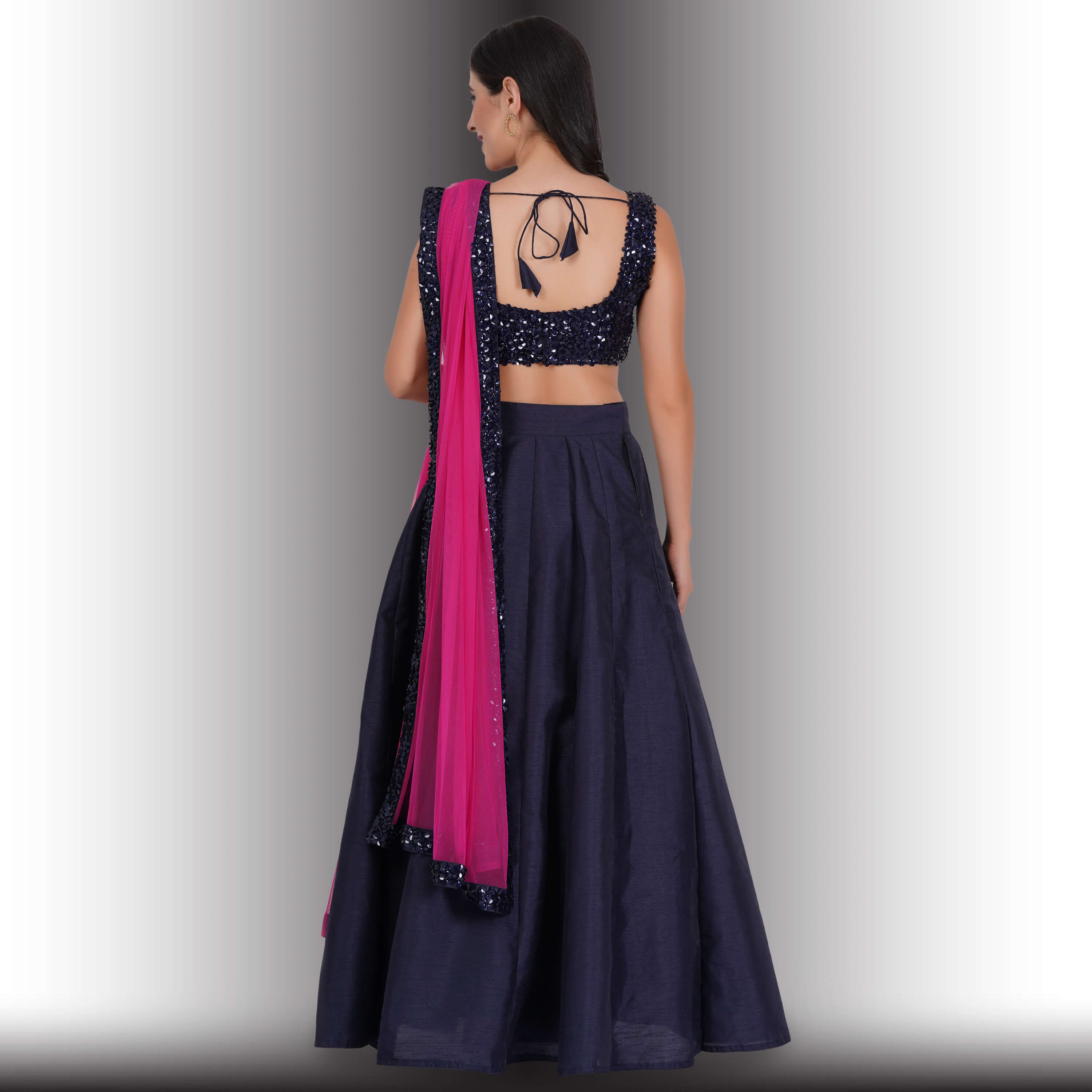 Navy Blue Color Ready to Wear Lehenga Choli With Designer Printed Koti With  8.5 Meter Flair | Lehenga choli, Festival wear, Party wear lehenga