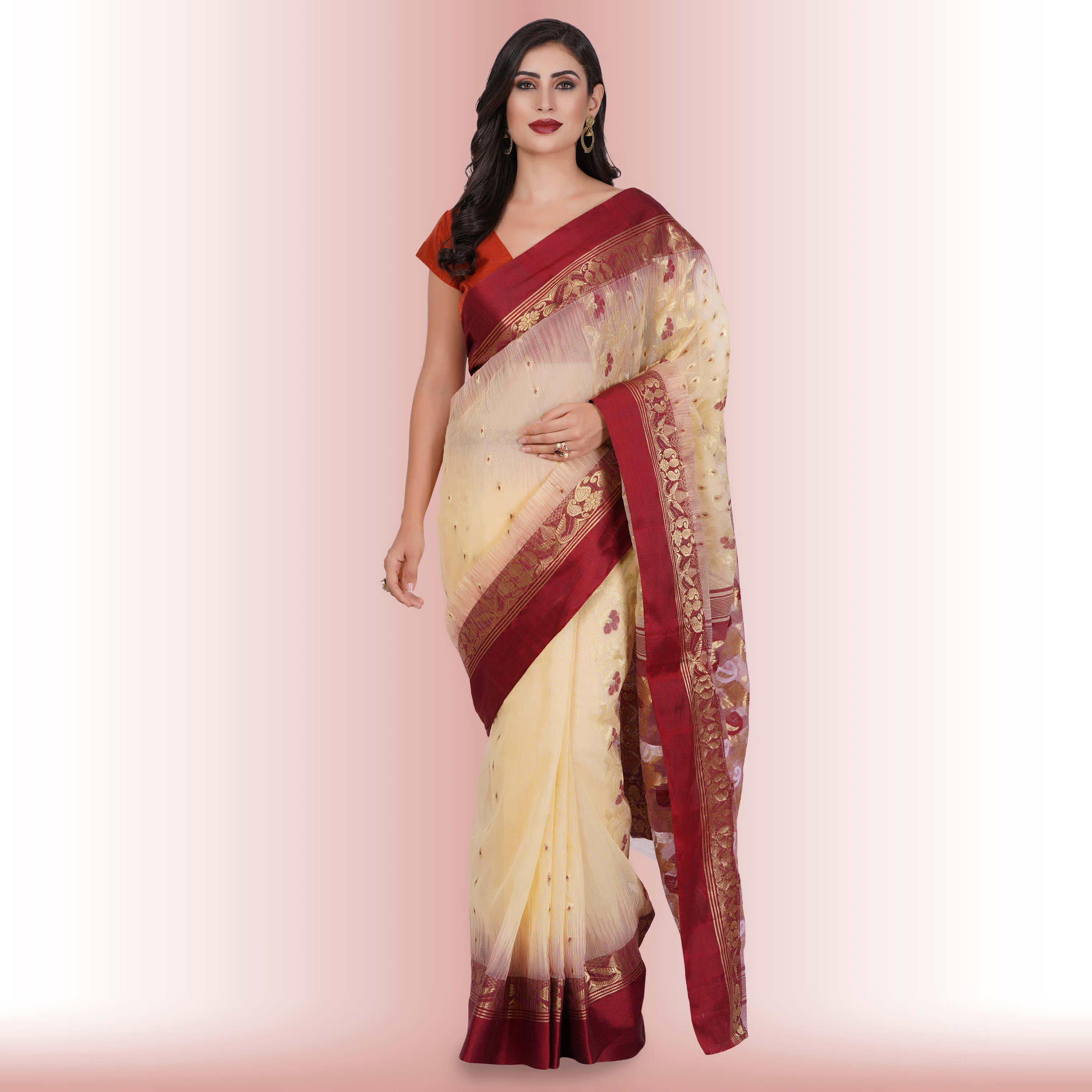 Handwoven pure Tussar silk saree with ghicha pallu in gray and black color