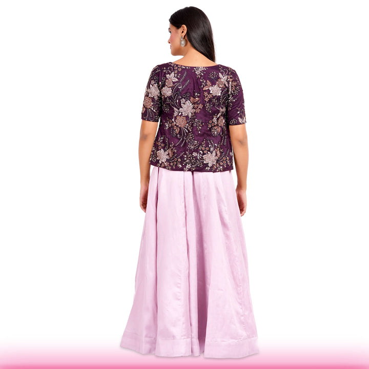 Purple Lehenga with Embroidered Jacket