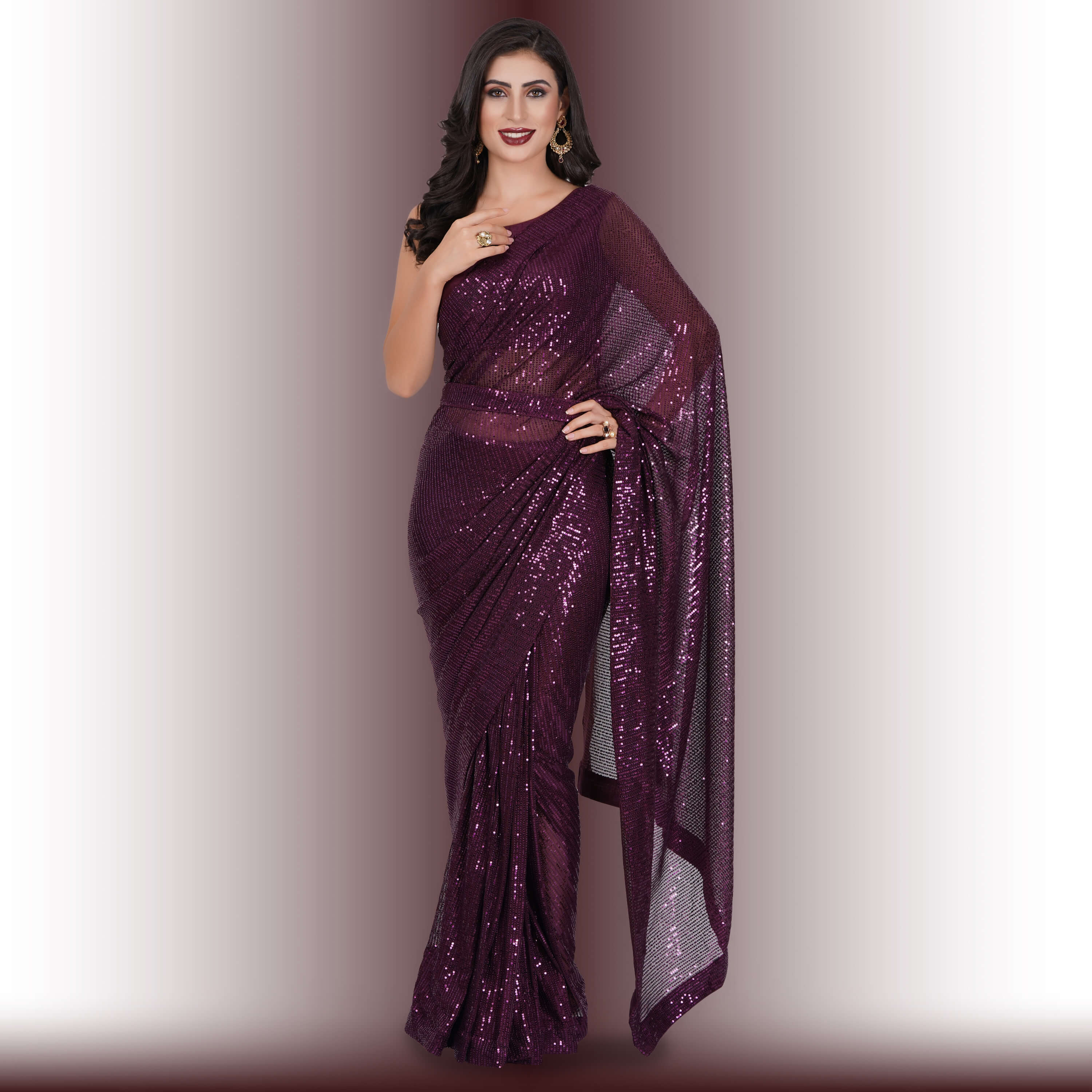 Buy Red Banarasi Silk Mirror Lehenga Style Saree Online : USA, UK - Lehenga
